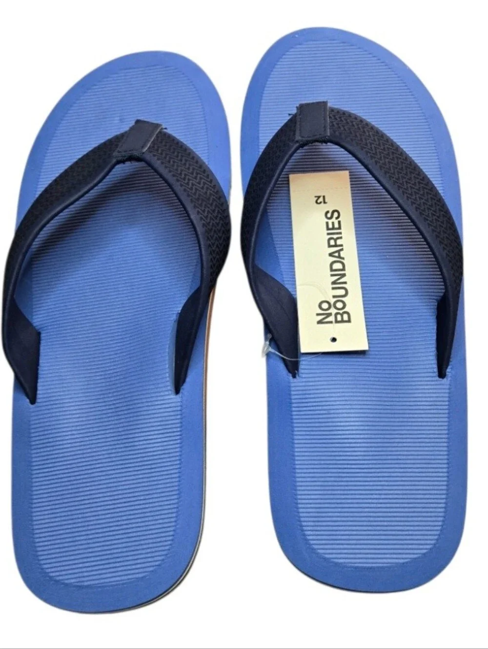 No Boundaries Ocean Flip Flops in Blue, Size 12 Men's NWT!